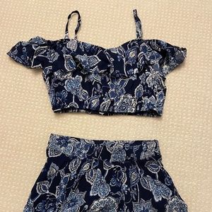 Blue floral summer set